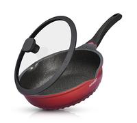 INTIGNIS Grande poêle profonde antiadhésive avec couvercle 30 cm 6 L | 3-en-1 : poêle, sauteuse et mini-wok ; fond inox, revêtement céramique GREBLON, induction, sans produits chimiques