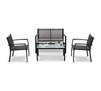 IntimaTe WM Heart Ensemble en Résine Tressé Salon Jardin Terrasse Meuble de Jardin Extérieur Meubles en Rotin pour Jardin, Chaises du Porche (Size 3)