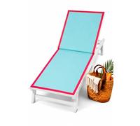 Intimitaly Sommaruga Serviette de plage en microfibre 90 x 180 cm, séchage rapide, anti-sable, bicolore, avec bordure contrastée, légère, pour mer, piscine et voyage (bleu ciel/fuchsia)