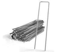 Intirilife 100 x piquets d'ancrage 150 x 25 x 2,7 mm en acier galvanisé inoxydable - Fixation de voile de désherbage