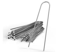 Intirilife 100 x piquets d'ancrage 150 x 25 x 2,9 mm en acier galvanisé inoxydable - Fixation de voile de désherbage