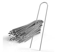 Intirilife 100 x piquets d'ancrage 200 x 25 x 3,4 mm en acier galvanisé inoxydable - Fixation de voile de désherbage