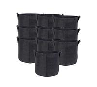 Intirilife 10x Sac de plantation en tissu non tissé 11 litres -3 Gallon-25 x 22 cm- Cache-pot pour plantes avec poignées pour jardin, serre - Bac de plantation Sac de plantation Sac de pommes de terre