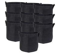 Intirilife 10x Sac de plantation en tissu non tissé 26 litres -7 Gallon- 35 x 30 cm - Cache-pot de plantes avec poignées pour jardin, serre - Bac de plantation Sac de plantation Sac de pommes de terre