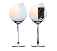 Intirilife 2x verre à vin moderne avec bord arc-en-ciel - 470 ml de contenance - cristal résistant au lave-vaisselle