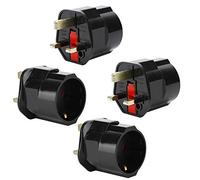 Intirilife 4X Adapteur de Prise en Noir - Set de 4 Pièces Type G à EU Schuko Adaptateur de Voyage pour Prise en Courant pour Grande Bretagne, Irlande, Singapour, Malaisie - Appareil de Conversion