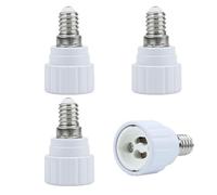 Intirilife Adaptateur de culot de lampe E14 vers GU10 en BLANC - 4x adaptateurs de lampe pour reformater une lampe GU10 vers un culot E14 - Set de 4 convertisseurs pour douille de lampe LED lampes CFL