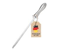 Intirilife Aiguiseur de couteaux argent 35 x 4 cm - Fusil à aiguiser en acier inoxydable pour couteaux, lames, ciseaux - Fusil manuel/fusil à aiguiser pour professionnels & ménage, cuisine, inoxydable