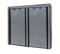 Intirilife Armoire Pliante 120x30x110 cm en Cash Gris - avec Fermeture éclair Armoire en Tissu Armoire à vêtements Étagère à Chaussures avec 12 Compartiments de Rangement Camping Armoire enfichable