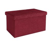Intirilife Banc Pliable 49x30x30 cm en Rouge - Cube de siège avec Couvercle et Espace de Rangement en Tissu avec Creux - Sitzcube Repose-Pieds Pliable Coffre de Rangement Coffre Pouf