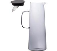 Intirilife Carafe en verre gris smokey - 1.7 litre - Verseuse à eau en verre avec couvercle et passoire pour boissons chaudes et froides thé jus de fruits limonade