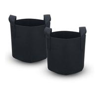 Intirilife Lot De 2 Sacs De Plantation Non-Tissés De 75 Litres - 20 Gallons - 55 X 30 Cm - Avec Poignées De Transport - Pour Jardin, Serre, Etc. - Sac De Jardinière Noir