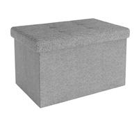 Intirilife Pouf Pliable 30x30x30 cm en Rouge foncé - Cube de siège avec Couvercle et Espace de Rangement en Tissu avec Creux - Sitzcube Repose-Pieds Pliable Coffre de Rangement Coffre Pouf