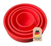 Intirilife Set de 4 moules à gâteaux ronds en silicone Rouge - 10 cm, 16.3 cm, 19.8 cm, 25 cm - Pour la cuisson de gâteaux Gâteaux à couches