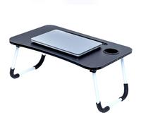 Intirilife Table d'ordinateur Portable Pliable en Noir de 60 x 40 x 28 cm - Table de Lecture Plateau de Petit déjeuner Plateau de Livre pour lit Salon Bureau à Domicile et en déplacement