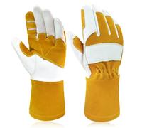 Intra-FIT MIG Gants de soudage en cuir de vachette, renfort en cuir grainé sur la paume de la main, l'index, longue manchette pour la protection de l'avant-bras, EN407:413X4X, EN12477 Type A, L
