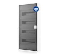 Intratec ALPHA Coffret électrique en saillie 4 rangées - Tableau de distribution pour 48 modules avec porte transparente - Boîtier rail DIN pour habitation et usage professionnel - 650 x 310 x 96 mm