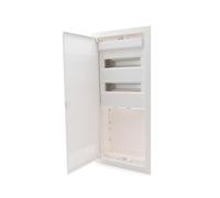 Intratec boîtier multimédia et tableau de distribution combiné encastré, IP30, 717 x 346 x 92 mm, 2 rangées, 24+4 modules, porte en acier blanc RAL 9003, répartiteur de communication