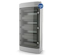 Intratec Coffret de Distribution en Saillie 4 Rangée IP65 - Coffret Électrique pour 48 Modules DIN - Enceinte Étanche Extérieur Garage Cave Jardin - 400VAC 1500VDC - 645 x 305 x 144 mm