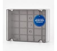 Intratec Coffret de Distribution en Saillie avec Couvercle Transparent - Boîtier Électrique Extérieur Étanche IP65 pour une Installation - Coffret Vide avec Vis Charnières - 380 × 300 × 120 mm
