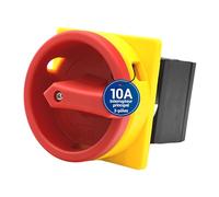 Intratec Commutateur Principal 10A à 3 pôles - Sectionneur IP65 pour montage en façade avec fonction d’arrêt d’urgence - Interrupteur rotatif robuste pour machines industrielles 230V 400V