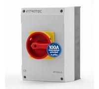 Intratec Interrupteur principal 100 A, 4 pôles - IP65 interrupteur etanche pour une coupure sûre - Arret d'urgence pour l'industrie - interrupteur saillie avec boîtier en plastique 230 V 400 V