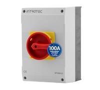 Intratec Interrupteur principal 100A 3 pôles - Sectionneur IP65 avec boîtier plastique - Interrupteur en saillie pour usage industriel - Commutateur rotatif robuste 230/400V