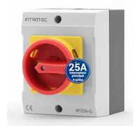 Intratec Interrupteur principal 25 A, 4 pôles - IP65 interrupteur etanche pour une coupure sûre - Arret d'urgence pour l'industrie - interrupteur saillie avec boîtier en plastique 230 V 400 V