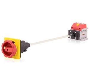 Intratec Interrupteur principal 4 pôles 40A - Sectionneur avec fixation au sol et extension d’axe - Interrupteur d’arrêt d’urgence, version Premium, certifié VDE/UL/CSA