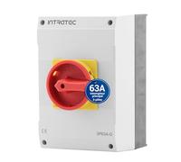 Intratec Interrupteur principal 63A 3 pôles - Sectionneur IP65 avec boîtier plastique - Interrupteur en saillie pour usage industriel - Commutateur rotatif robuste 230/400V