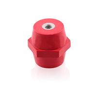 Intratec Isolateur M8 30x30mm Rouge 50x - Isolateur entretoise auto-extinguible en résine polyester pour barres omnibus et tableaux de distribution électrique sécurisés