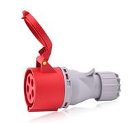Intratec prise CEE 32A 400V IP44 5 pôles 6h rouge/gris, usage industriel, boîtier dérivation en polyamide