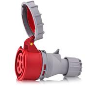 Intratec prise CEE 63A 400V IP67 5 pôles 6h rouge/gris, usage industriel, IEC60309, boîtier de dérivation