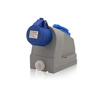 Intratec prise murale COMBO CEE 16A 230V IP44 3 pôles 6h bleu/gris, IEC60309, fiche ronde, usage industriel