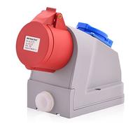 Intratec prise murale COMBO CEE 32A 400V IP44 5 pôles 6h rouge/gris, IEC60309, usage industriel, fiche ronde