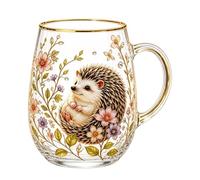Introti Morning Bliss Tasse à thé en verre multi-usage vintage botanique réutilisable et esthétique inspirée du jardin pour décoration de salon de thé