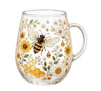 Introti Tasse vintage botanique multi-usage, esthétique, inspirée du jardin, gobelet réutilisable avec bord doré en relief pour décoration de salon de thé (#5)