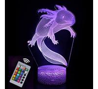 INTUPGD 3D Axolotl Lampe Nuit Lumière 7 Couleurs Changement USB Power Comme Décoration De La Maison Lumières pour Garçons Filles Enfants Bébé (Axolotl)