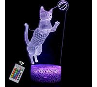 INTUPGD 3D Cat Lampe Nuit Lumière 7 Couleurs Changement USB Power Comme Décoration De La Maison Lumières pour Garçons Filles Enfants Bébé (Le chat)
