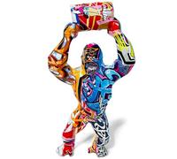 InuNt Figurine de Gorille Multicolore CréAtive en Forme de Graffiti, RéSine Sculpture Animale de Couleur Splash, AdaptéE for La Maison, Le Bureau, L'éTagèRe, La DéCoration de Bureeau