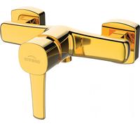 Invena GLAMOUR Set douche et mitigeur de lavabo haut or avec barre de douche