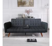 Concept Usine Canapé 3 places convertible Inverness – Tablette centrale, Couchage 181 x 97 cm – Noir