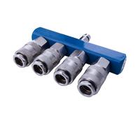 Inverseur d'air comprime a 4 voies avec robinets rapides Scheppach
