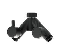 Inverseur de douche à double arrêt G1/2, valve en T 3 voies | Répartiteur de robinet de baignoire de type Y avec 2 poignées de commande(Black Y-valve)