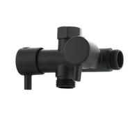 Inverseur de douche à double arrêt G1/2, valve en T 3 voies | Répartiteur de robinet de baignoire de type Y avec 2 poignées de commande(Black T-valve)