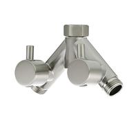 Inverseur de douche à double arrêt G1/2, valve en T 3 voies | Répartiteur de robinet de baignoire de type Y avec 2 poignées de commande(Nickel Y-valve)