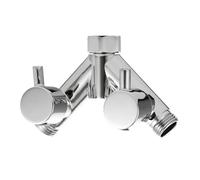 Inverseur de douche à double arrêt G1/2, valve en T 3 voies | Répartiteur de robinet de baignoire de type Y avec 2 poignées de commande(Chrome Y-valve)