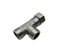 Inverseur Douche Adaptateur en T for vanne de dérivation toilettes, cuivre, G1/2", for baignoire, bidet, douchette, raccord 4 points, tuyau d'eau à trois voies pour Douchette