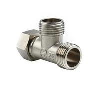 Inverseur Douche Adaptateur en T for vanne de dérivation toilettes, cuivre, G1/2", for baignoire, bidet, douchette, 4 points, 3 voies pour Douchette
