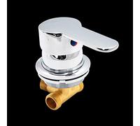 Inverseur Sortie à 1 Voie Filetage Vis Intubation Robinet Douche Robinet Laiton Froid et Chaud Mélangeur Eau Froide Chaude 50-55mm Taille Trou, Noyau Valve Céramique, Poignée Unique (Filetage Vis 4)